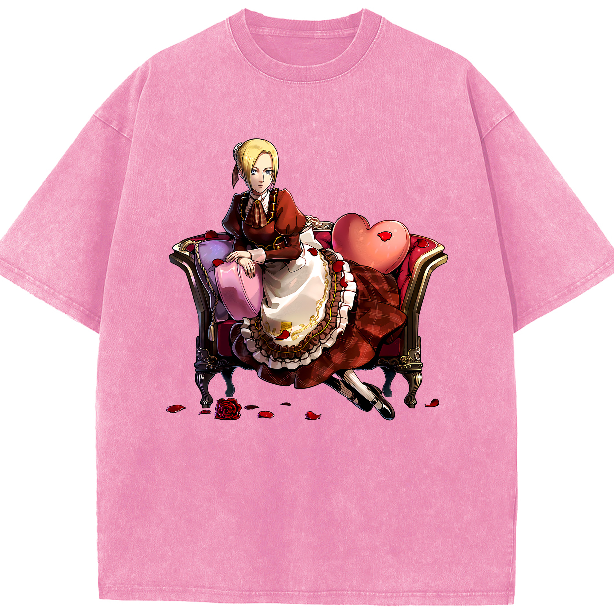 （画像用） 進撃の巨人 アニ・レオンハート Attack on Titan Annie Leonhart 綿100% ヴィンテージ風 半袖Tシャツ（フロントプリント）